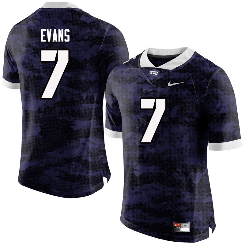 Men #7 Arico Evans TCU Horned Frogs College Football Jerseys-Purple - Click Image to Close